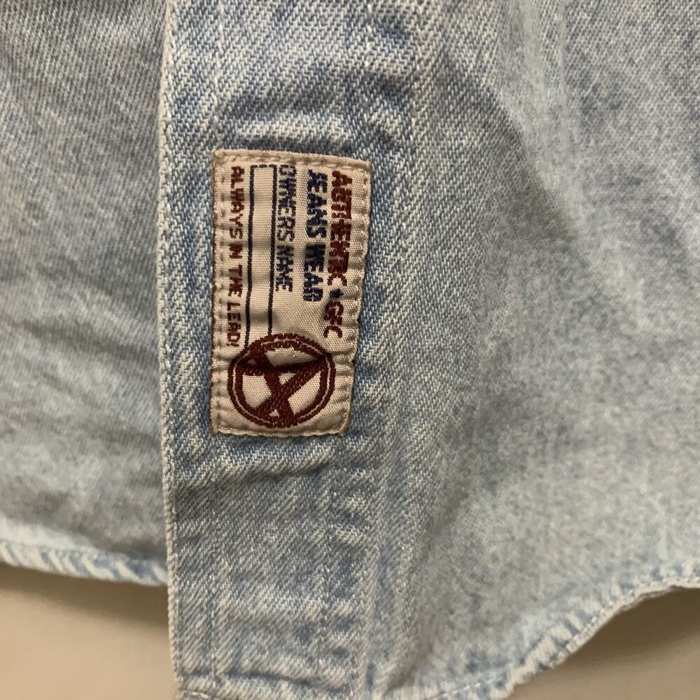 Vtg Upcycled Denim Shirt M 5 Interchangeable Collars Holiday Christmas Halloween - Picture 11 of 14